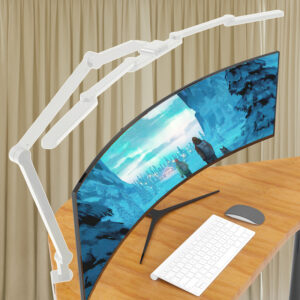 FDDL12 Large Multi-Joint Clamp-On LED Desk Lamp with Triple Light Bars High CRI Shadow-Reducing Task Lighting—Funder LED