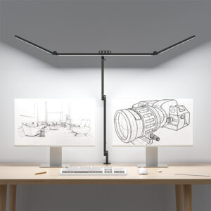 FDDL13 47.4 Inch Extra Wide LED Clamp Desk Lamp with Adjustable Auxiliary Lights and Auto Dimming-FunderLED