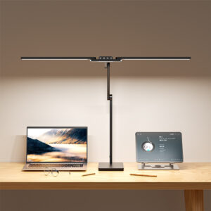 FDDL14 Base-Mounted Dual Straight Head LED Desk Lamp with Wide Adjustable Lighting- FunderLED
