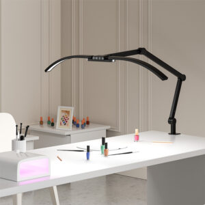 FDDL15 Inward-Curved Dual Head Clamp LED Desk Lamp with Smart Dimming- FunderLED